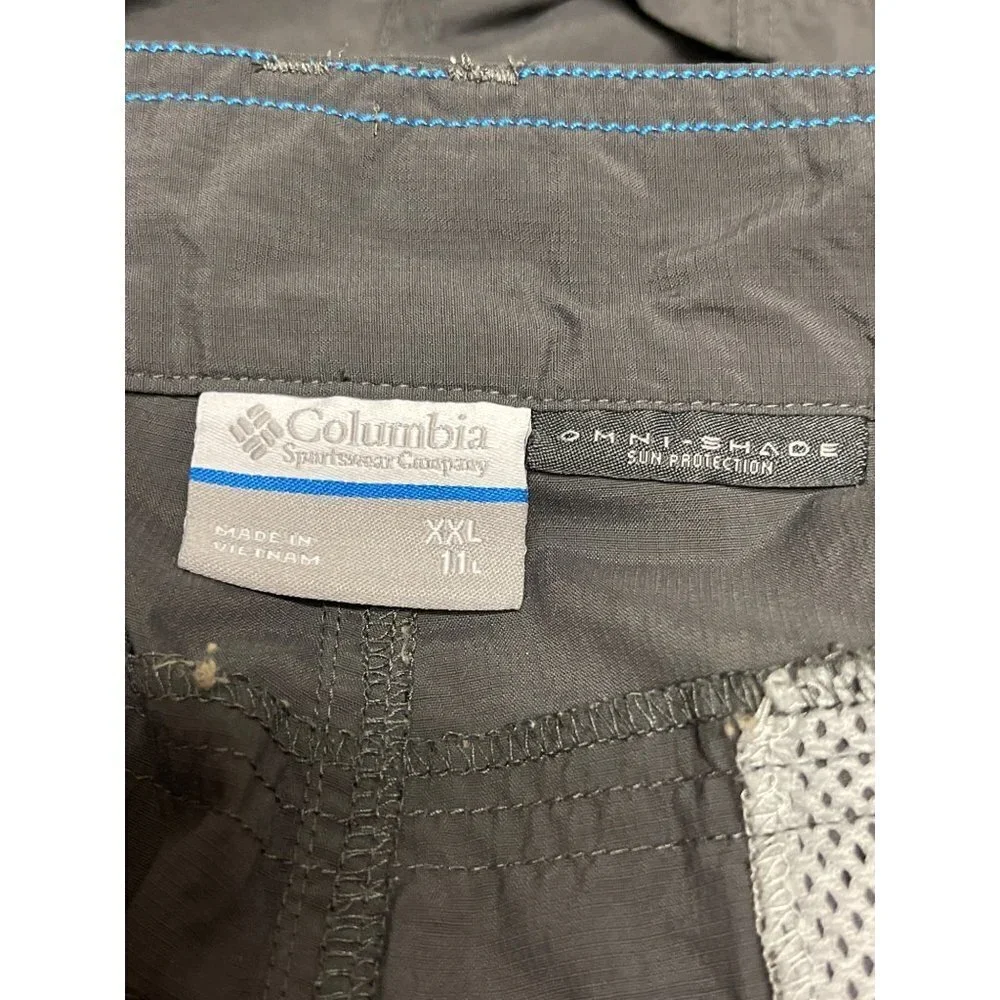 Columbia Omni Shade Grey Hiking Cargo Shorts Men's Size XXL